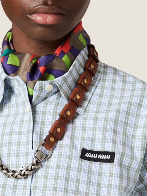 Camicia in popeline check MIU MIU | MK1959196LF073K